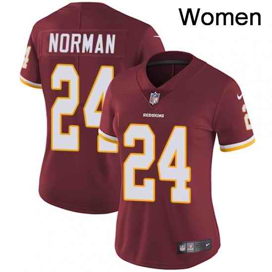 Womens Nike Washington Redskins 24 Josh Norman Burgundy Red Team Color Vapor Untouchable Limited Player NFL Jersey